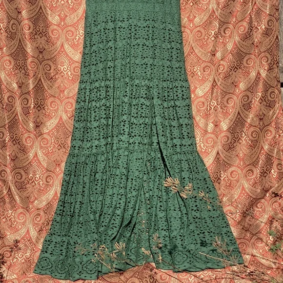 Veronica Beard Satori Eyelet Maxi Dress Color: Forest 14 NWT $898 -  threedaughtersproperties.com